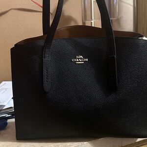 Coach Black Pebbled Leather Tote